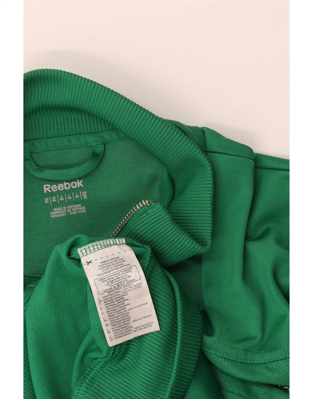 Reebok Mens Tracksuit Top Jacket XL Green Polyester