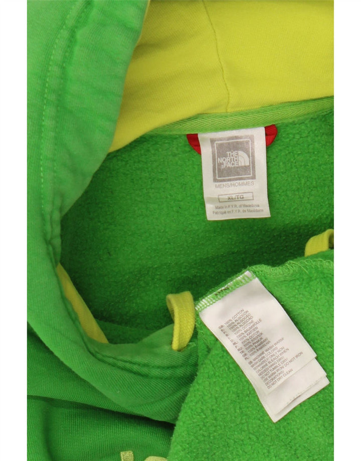 THE NORTH FACE Mens Graphic Hoodie Jumper XL Green Cotton