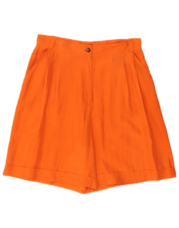 Vintage Womens High Waist Pegged Casual Shorts UK 14 Large W30 Orange Silk
