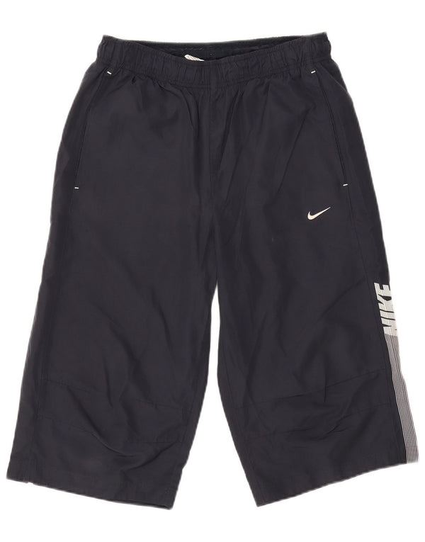 Nike Mens Graphic Bermuda Sport Shorts Small Navy Blue Polyester