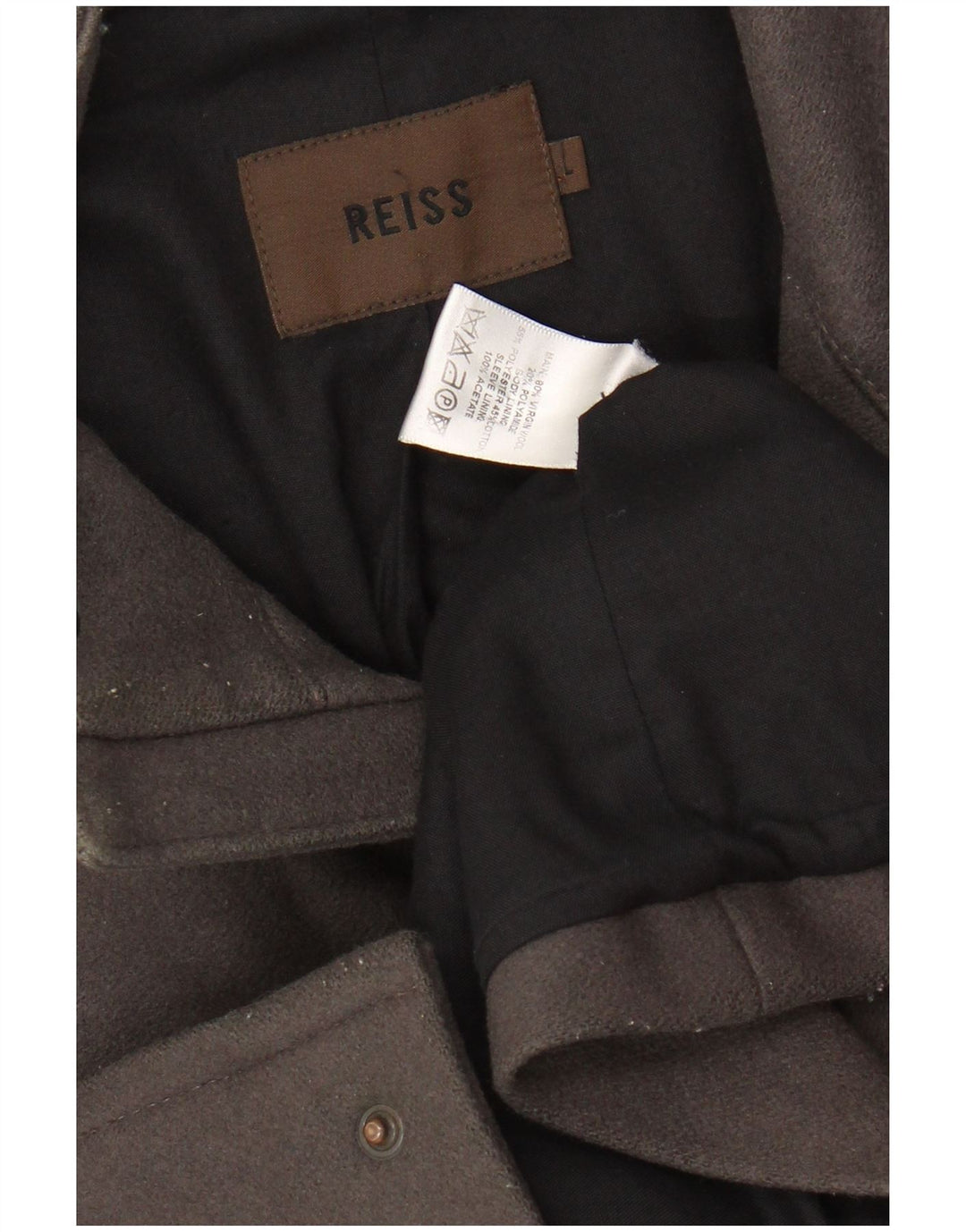 REISS Mens Windbreaker Jacket UK 40 Large Grey Virgin Wool