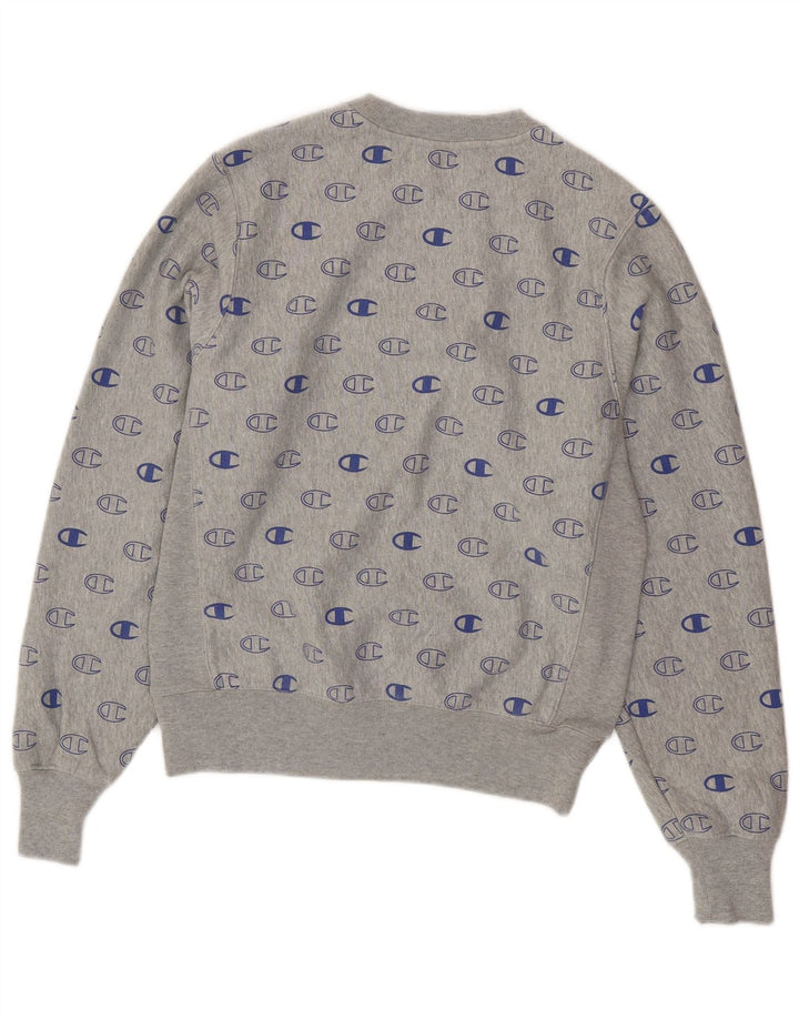 CHAMPION Womens Reverse Weave Oversized Sweatshirt Jumper UK 10 Small Grey