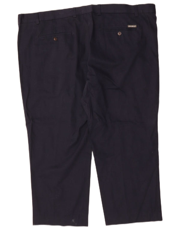 EDDIE BAUER Mens Cropped Trousers W44 L26 Navy Blue Cotton