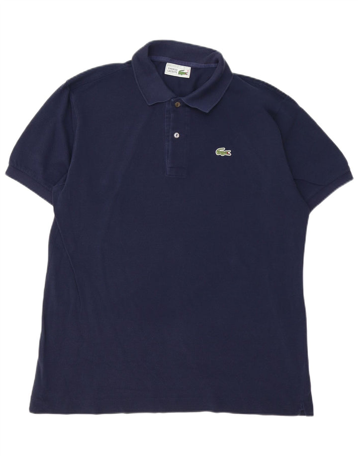 Lacoste Mens Polo Shirt Size 4 Medium Navy Blue Cotton