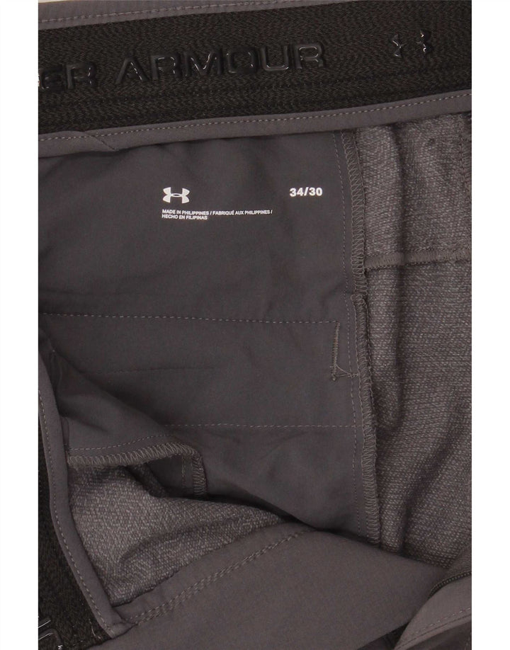 Under Armour Mens Slim Chino Trousers W34 L30 Grey Polyester