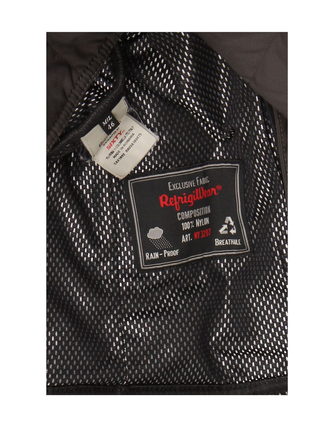 Refrigiwear Womens Hooded Padded Coat IT 46 Large Khaki Nylon