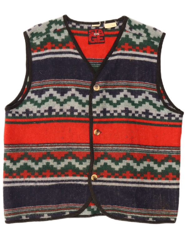 On Stage Mens Waistcoat Medium Multicoloured Striped
