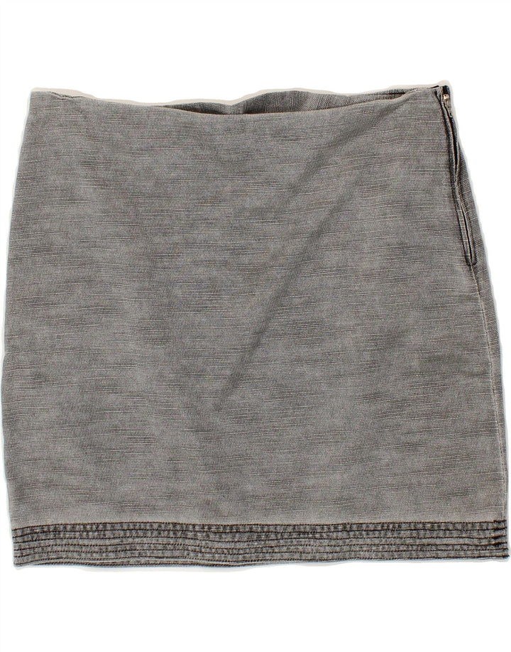 BENETTON Womens Mini Skirt IT 42 Medium W30  Grey Cotton Vintage Benetton and Second-Hand Benetton from Messina Hembry 