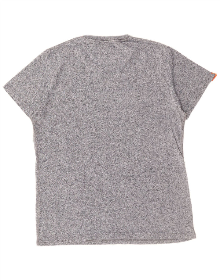 SUPERDRY Mens T-Shirt Top 2XL Grey Flecked Cotton