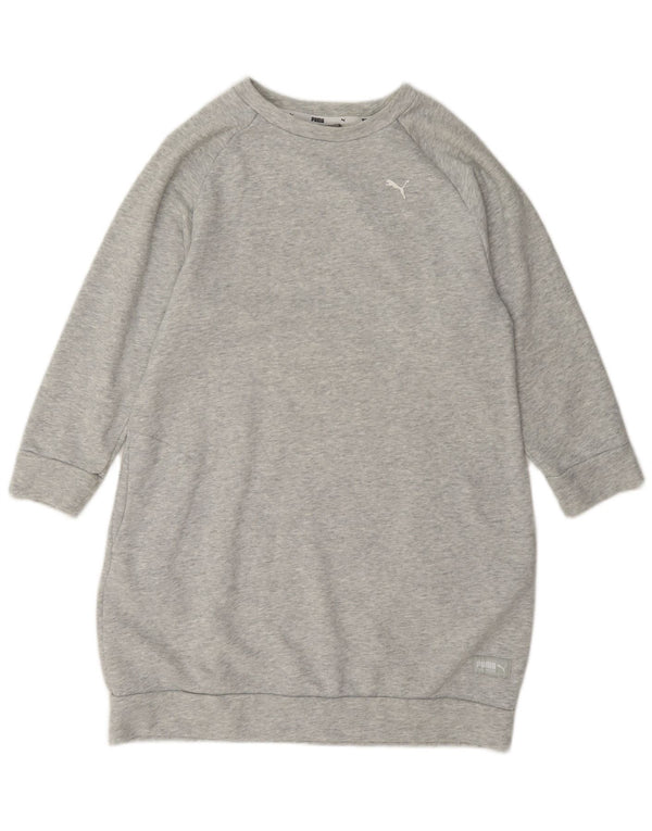 Puma Womens Oversized Graphic Sweatshirt Jumper Dress UK 10 Small Grey