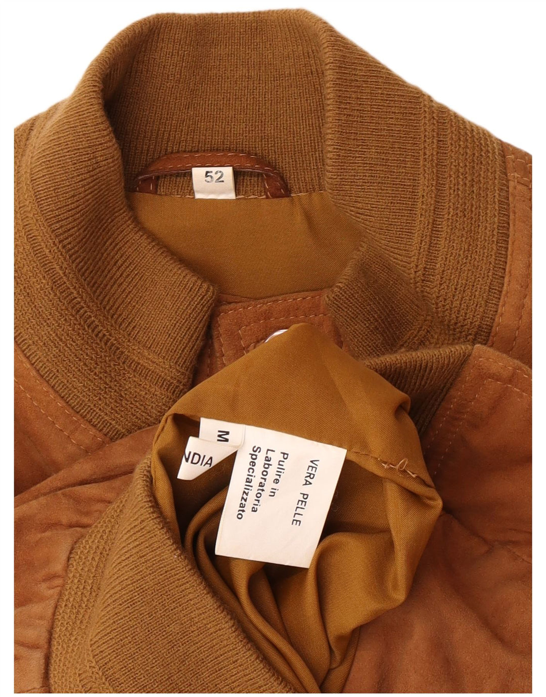 Vintage Mens Suede Bomber Jacket IT 52 XL Brown Leather