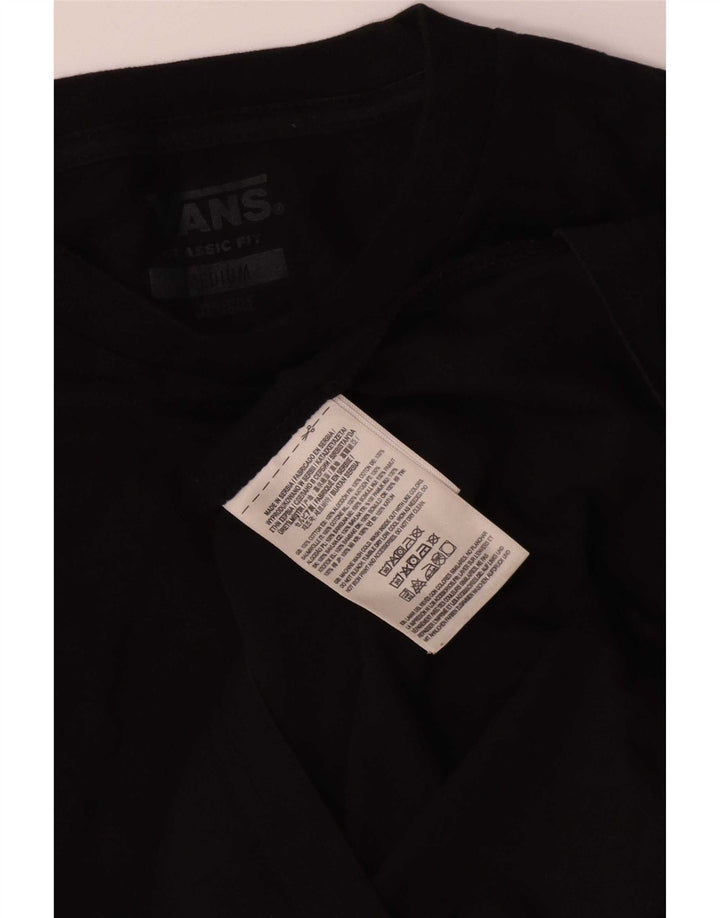 Vans Mens Graphic Top Long Sleeve Medium Black Cotton