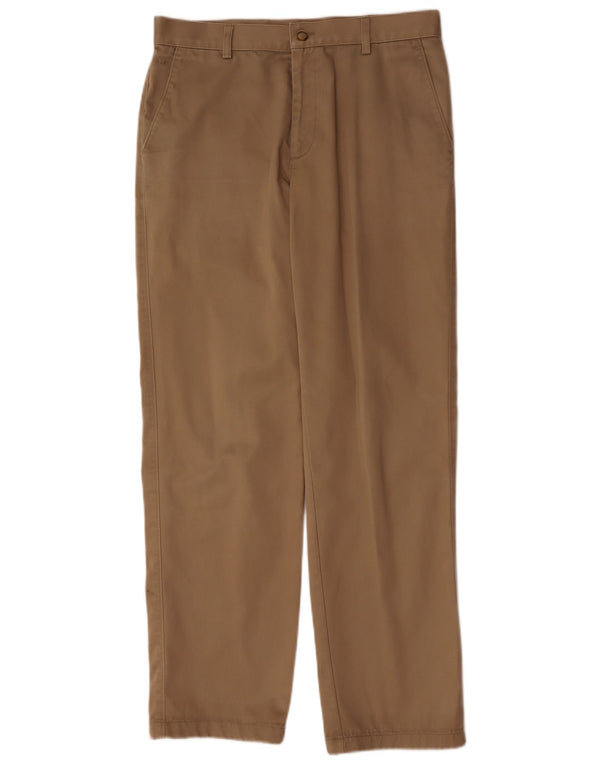 VINTAGE Mens Straight Chino Trousers W32 L30 Beige Cotton Classic