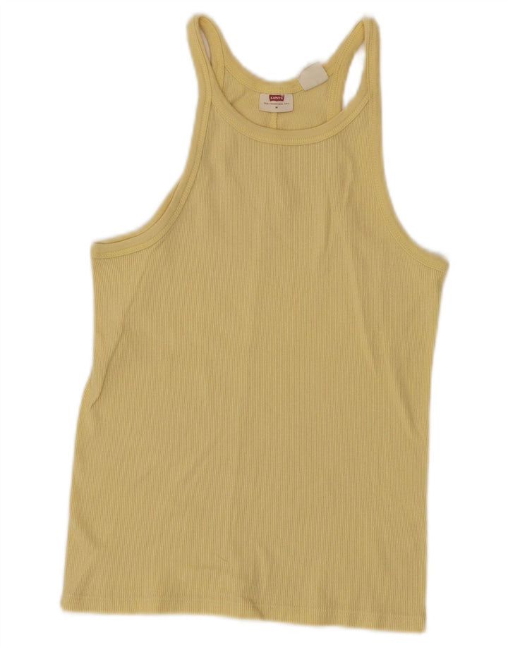 Levi's Womens Vest Top UK 12 Medium Yellow