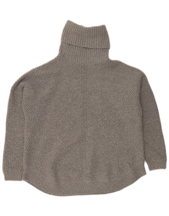 VINTAGE Womens Oversized Roll Neck Jumper Sweater UK 16 Large  Grey