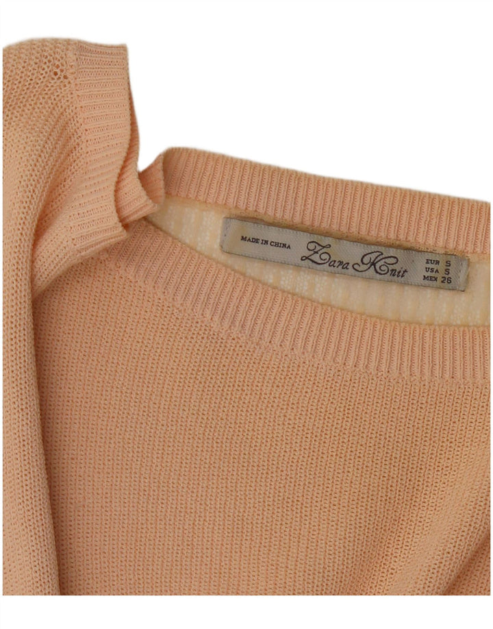 ZARA Womens Boat Neck Jumper Sweater UK 10 Small Pink