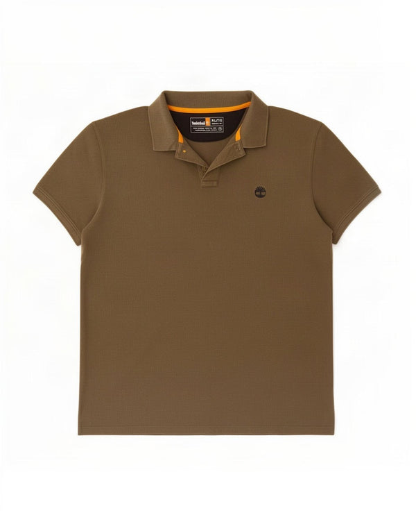 Timberland Mens Regular Fit Polo Shirt XL Khaki Cotton