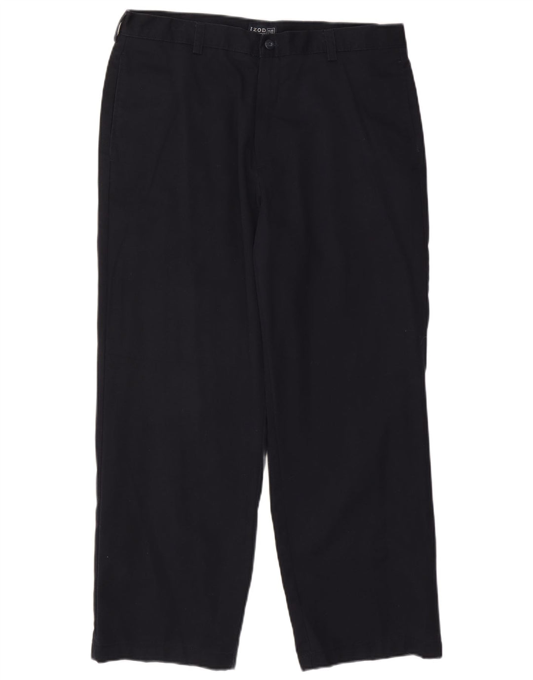 IZOD Mens Straight Chino Trousers W36 L29 Navy Blue Cotton