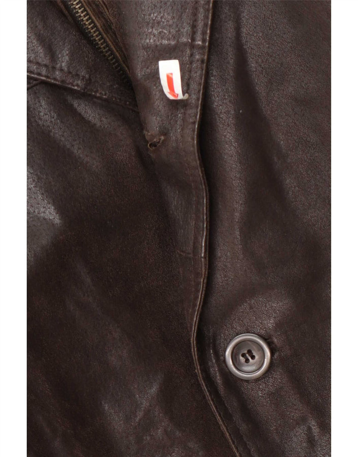 Bata Mens Leather Jacket IT 54 2XL Brown
