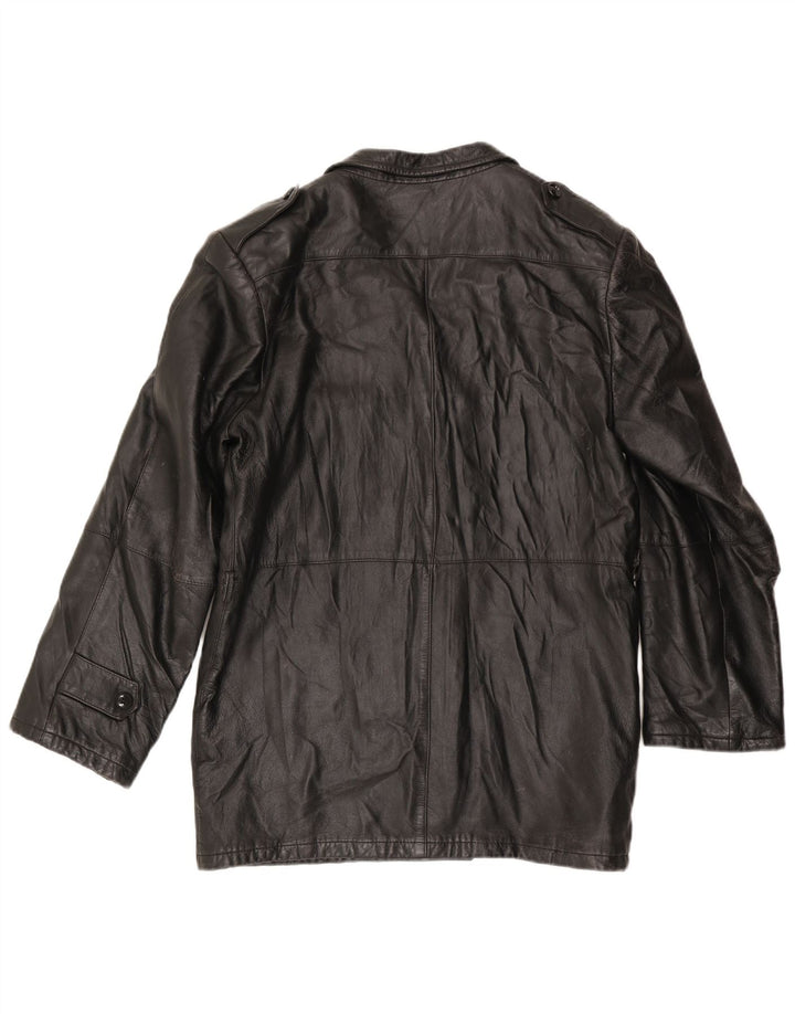 ANFOR Mens Leather Jacket IT 48 Medium Black