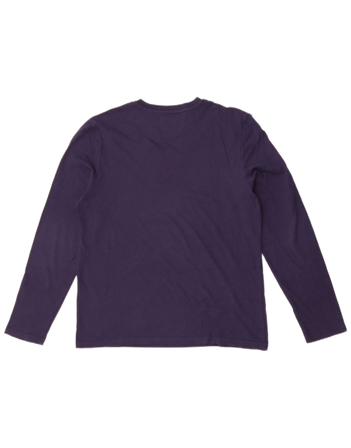 Lyle & Scott Mens Top Long Sleeve Medium Navy Blue Cotton