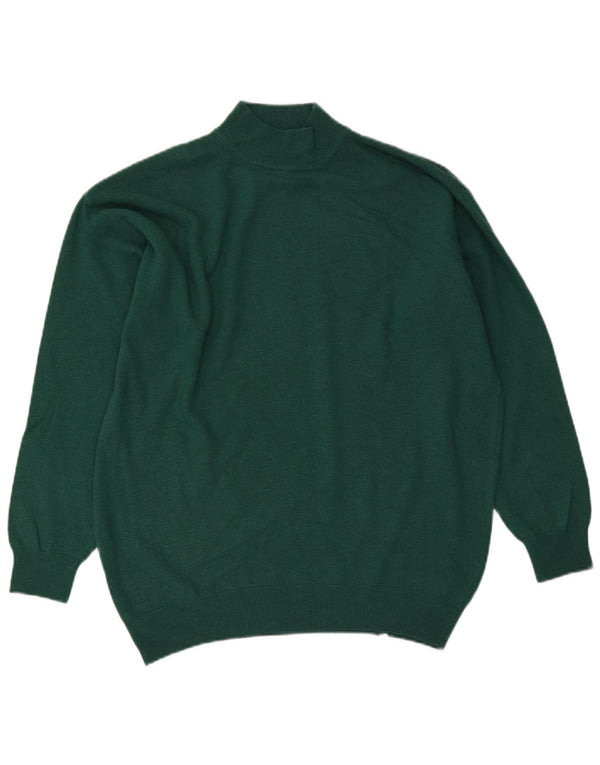 Sisley Mens Turtle Neck Jumper Sweater Large Green