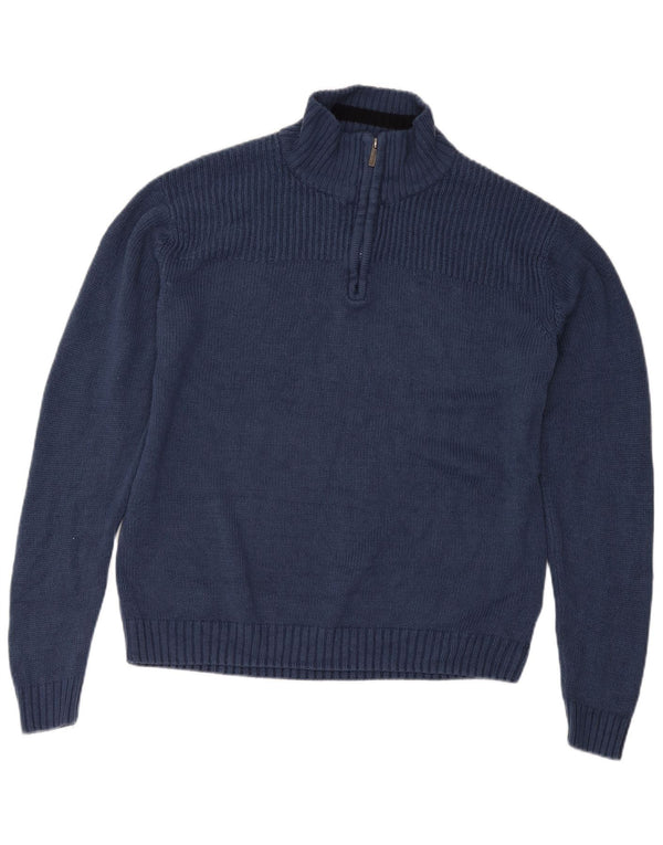 Pierre Cardin Mens Zip Neck Jumper Sweater 2XL Navy Blue Acrylic