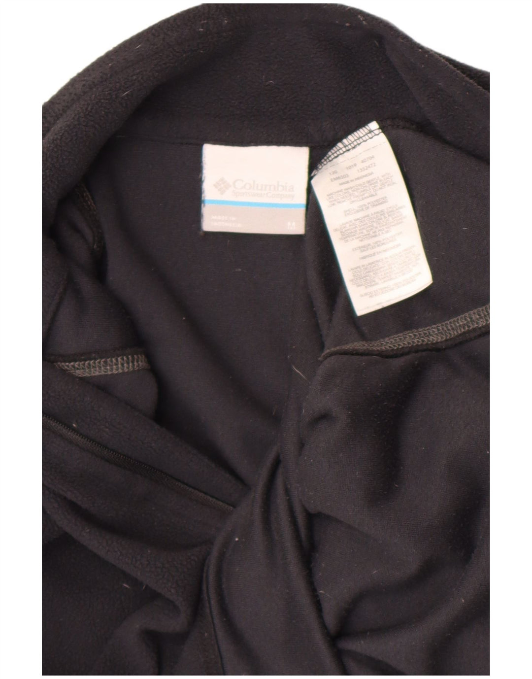 Columbia Mens Zip Neck Fleece Jumper Medium Black Polyester