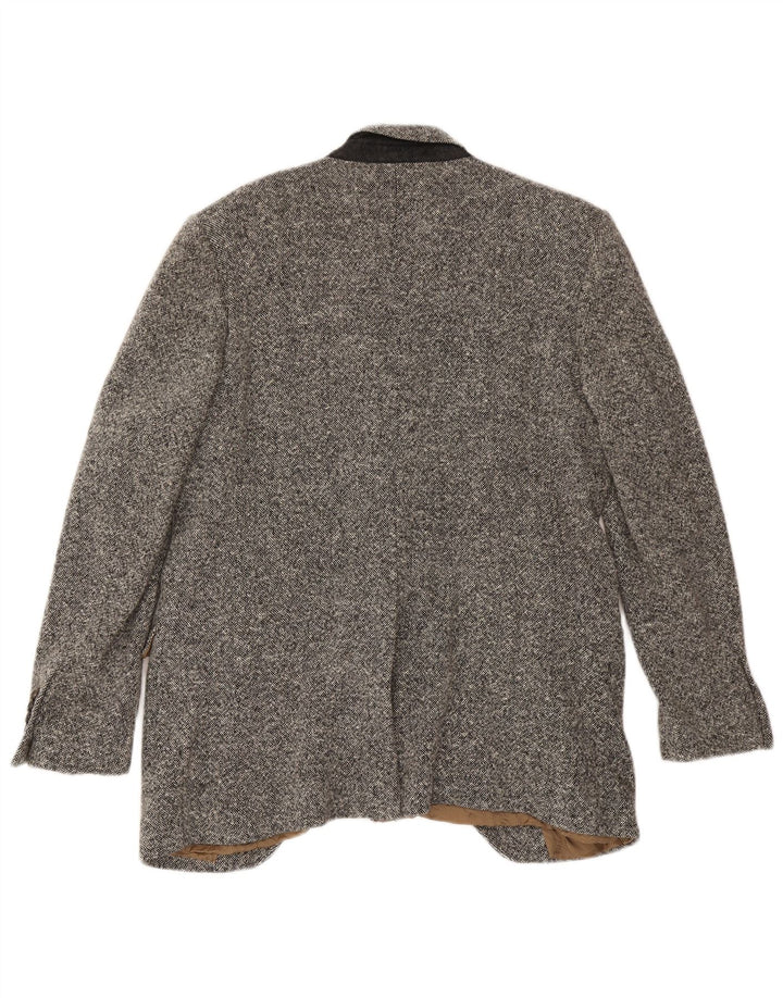 Dolce & Gabbana Mens 1 Button Blazer Jacket IT 52 XL Grey Flecked Wool