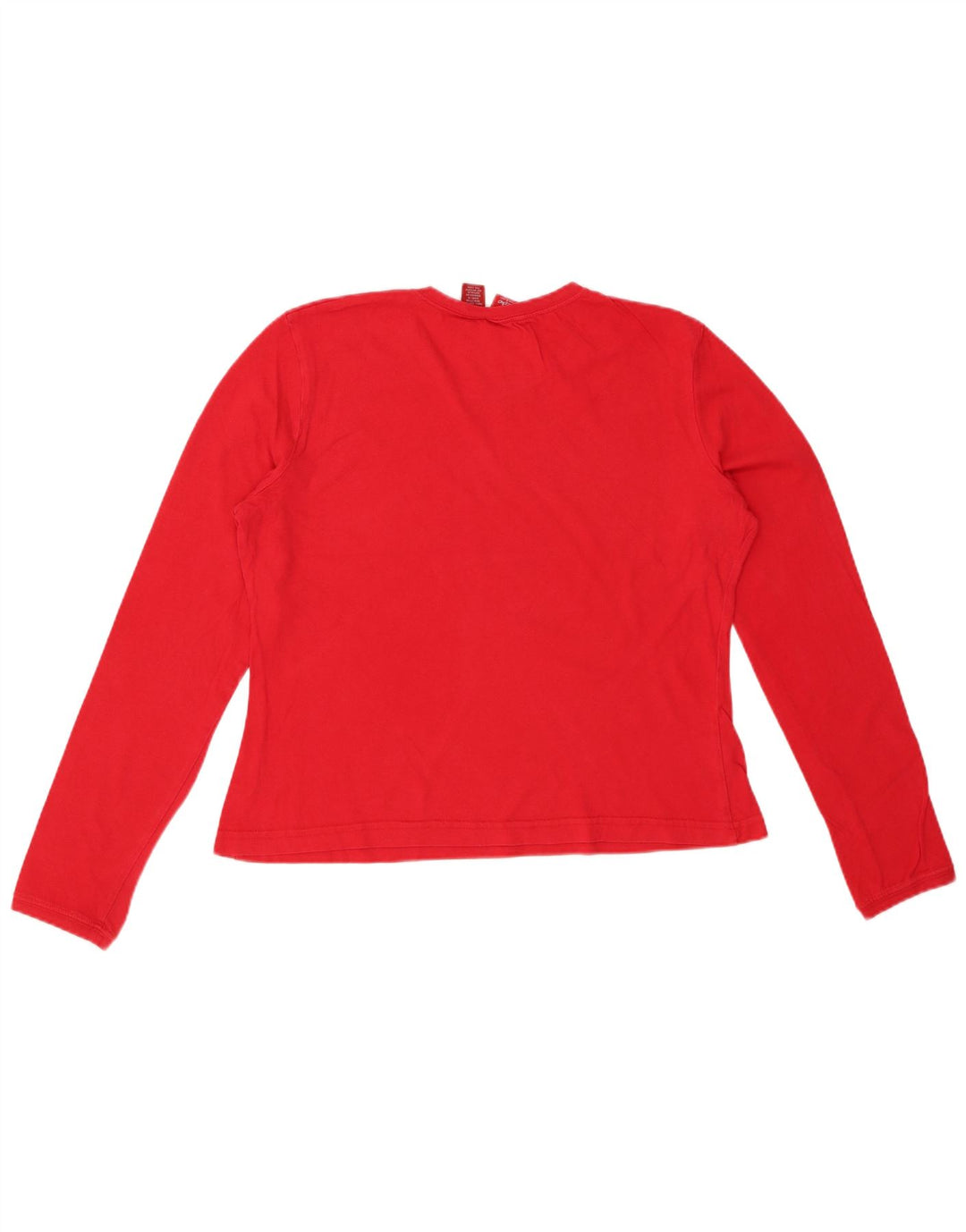 MOSSIMO Womens Crop Graphic Top Long Sleeve UK 16 Large Red Cotton