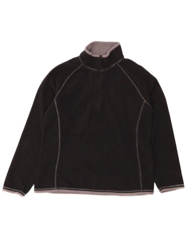 Mountain Warehouse Womens Zip Neck Fleece Jumper UK 14 Large Black