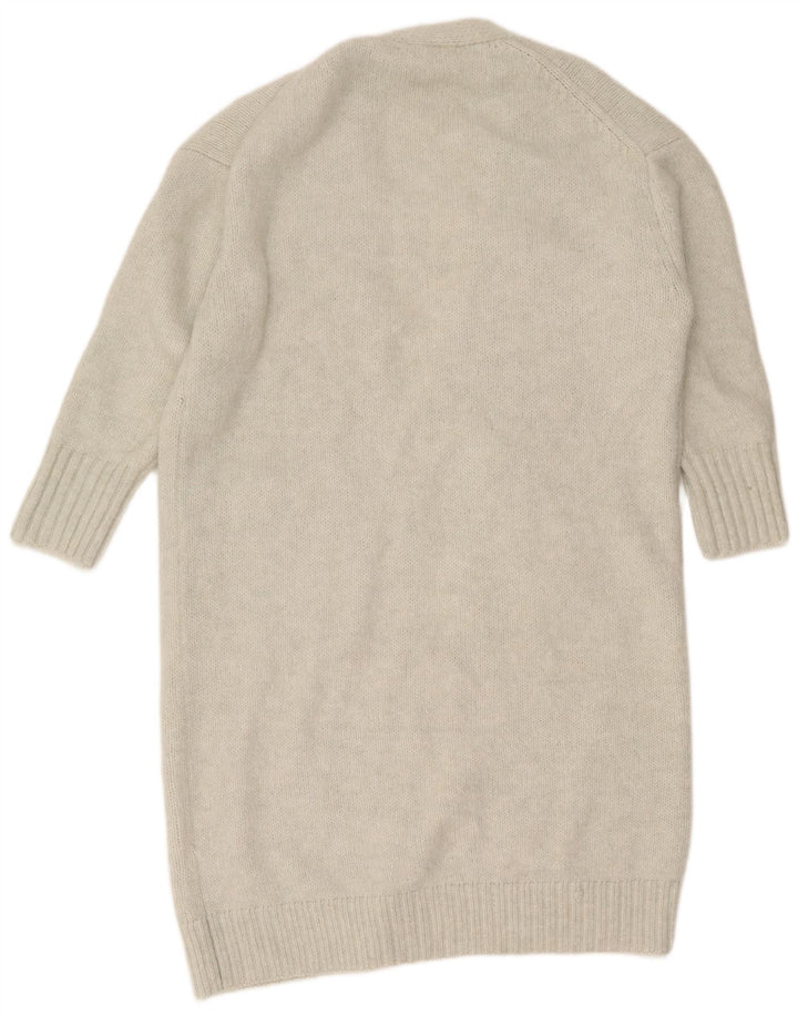Zara Womens Oversized Longline Open Cardigan Sweater UK 6 XS Grey Polyester