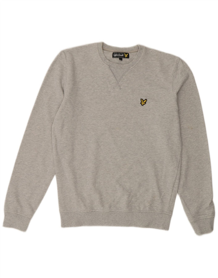 LYLE & SCOTT Mens Sweatshirt Jumper Small Grey Flecked Cotton