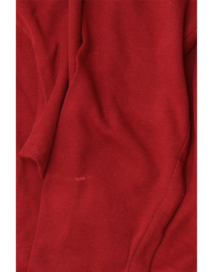 LEE Womens Top Long Sleeve UK 16 Large Red Cotton
