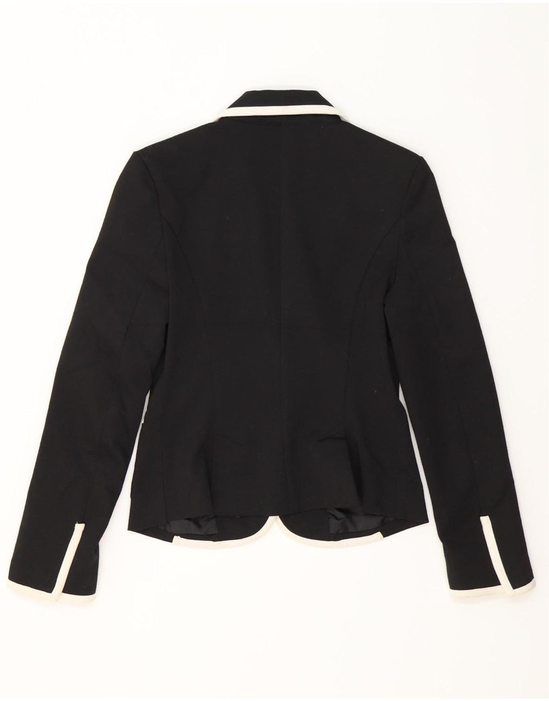 Zara Womens 2 Button Blazer Jacket UK 10 Small Black Colourblock Polyester