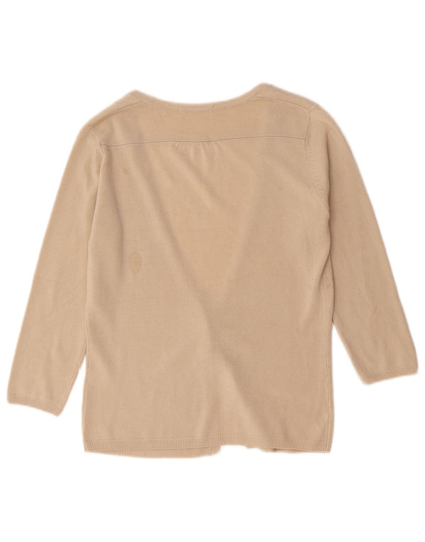 Marks & Spencer Womens Cardigan Sweater UK 10 Small Beige Acrylic
