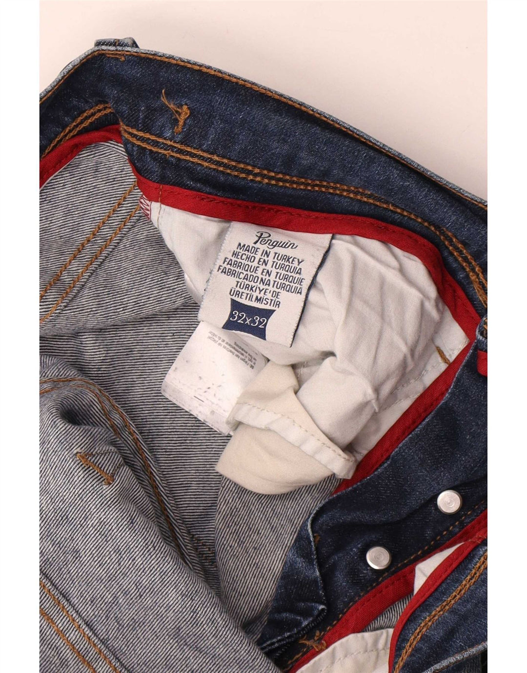 Penguin Mens Slim Jeans W32 L32 Blue Cotton