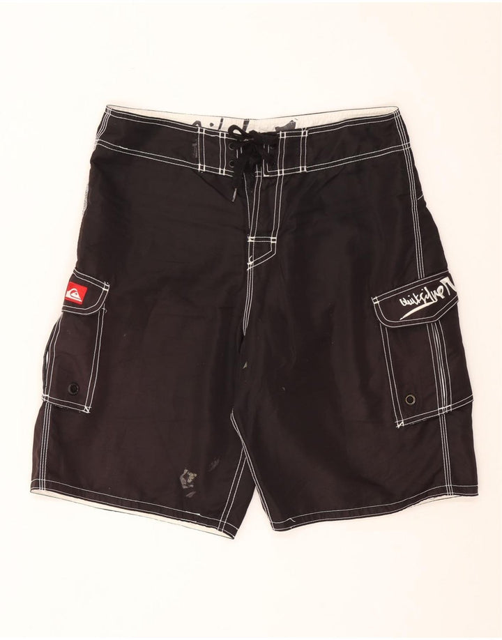 Quiksilver Mens Graphic Cargo Swimming Shorts Medium  Grey Polyester