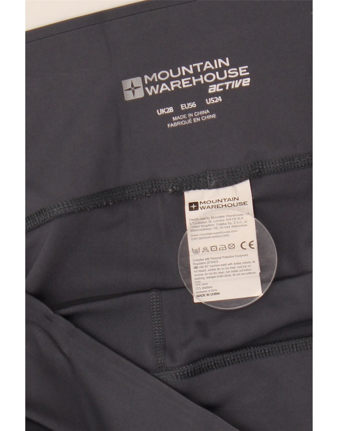 Mountain Warehouse Womens Crop Leggings US 24 4XL  Grey Nylon