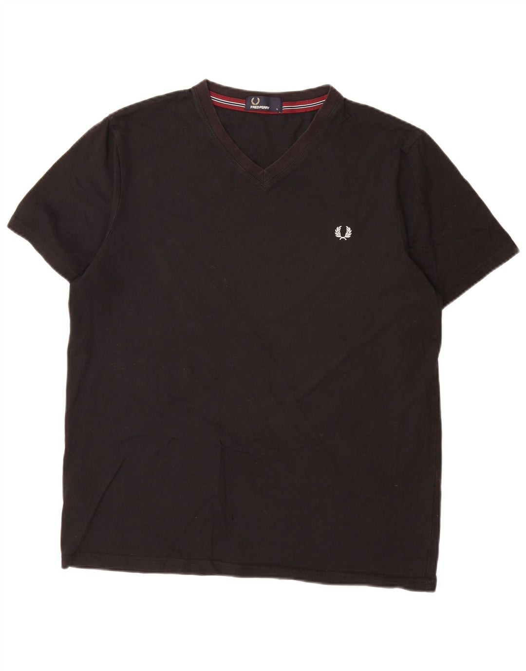 Fred Perry Mens T-Shirt Top Large Black Cotton