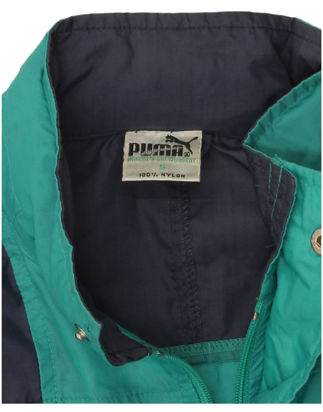 Puma Mens Rain Jacket UK 36 Small Turquoise Colourblock Nylon