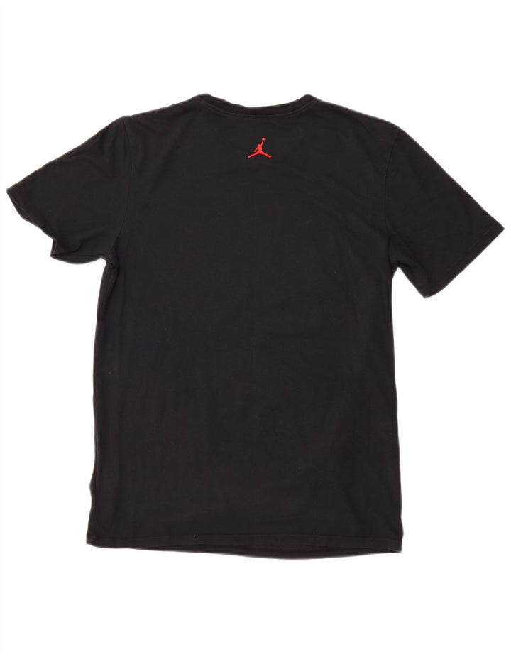 JORDAN Mens Graphic T-Shirt Top Small Black Cotton Sports
