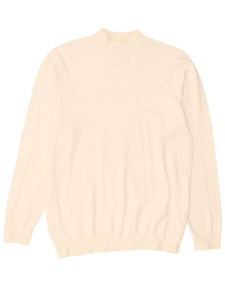 Zara Mens Turtle Neck Jumper Sweater Medium Beige Viscose