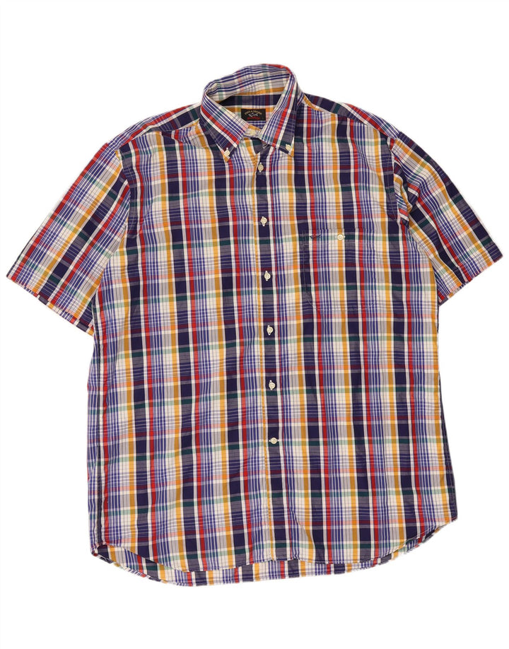 Paul & Shark Mens Yachting Short Sleeve Shirt Large Multicoloured Check