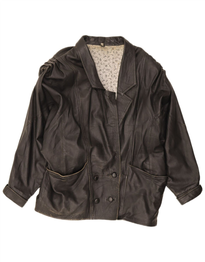 Vintage Mens Double Breasted Oversized Jacket EU 42 Large Black