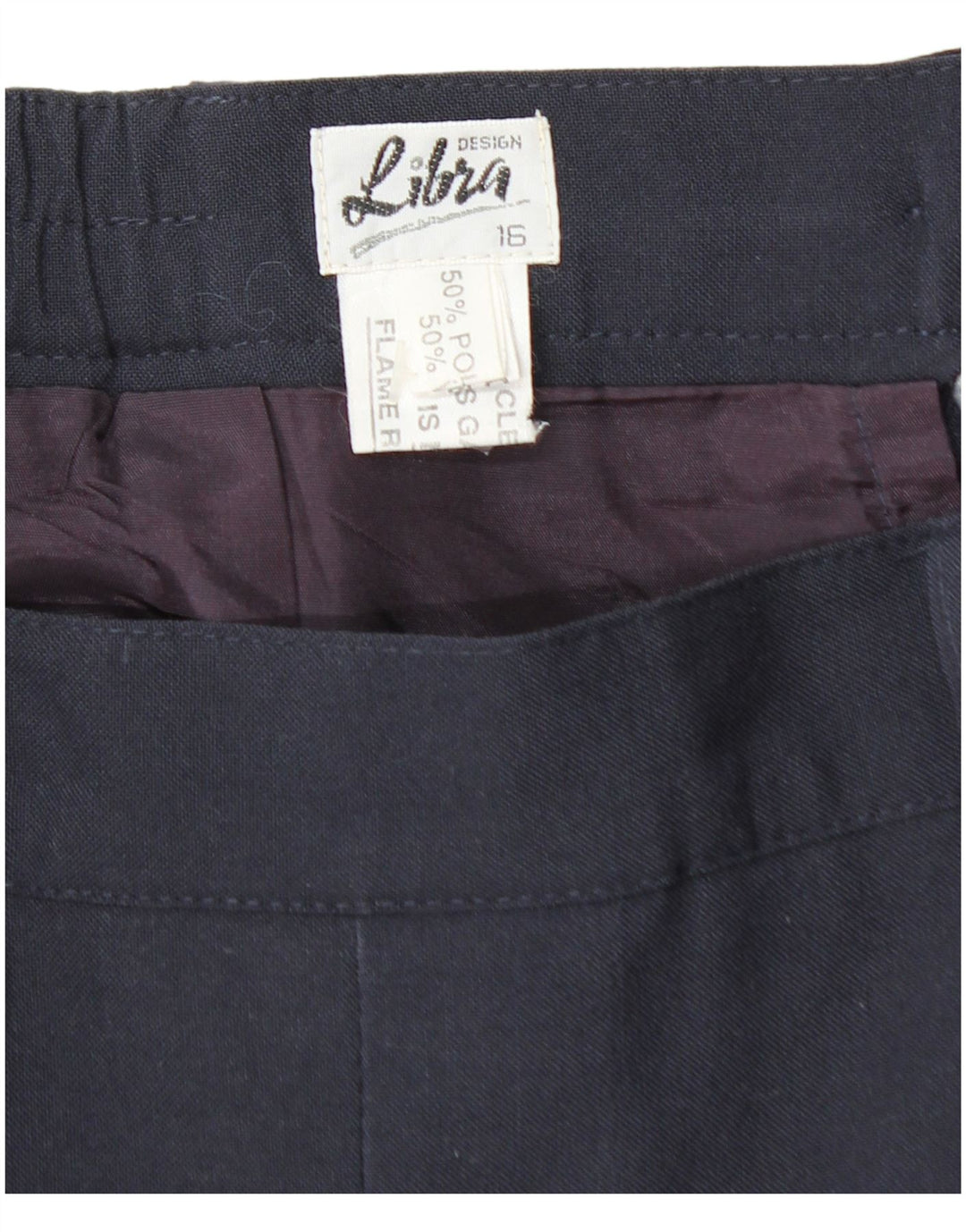 LIBRA Womens High Waist Pleated A-Line Skirt UK 16 Large W32  Navy Blue