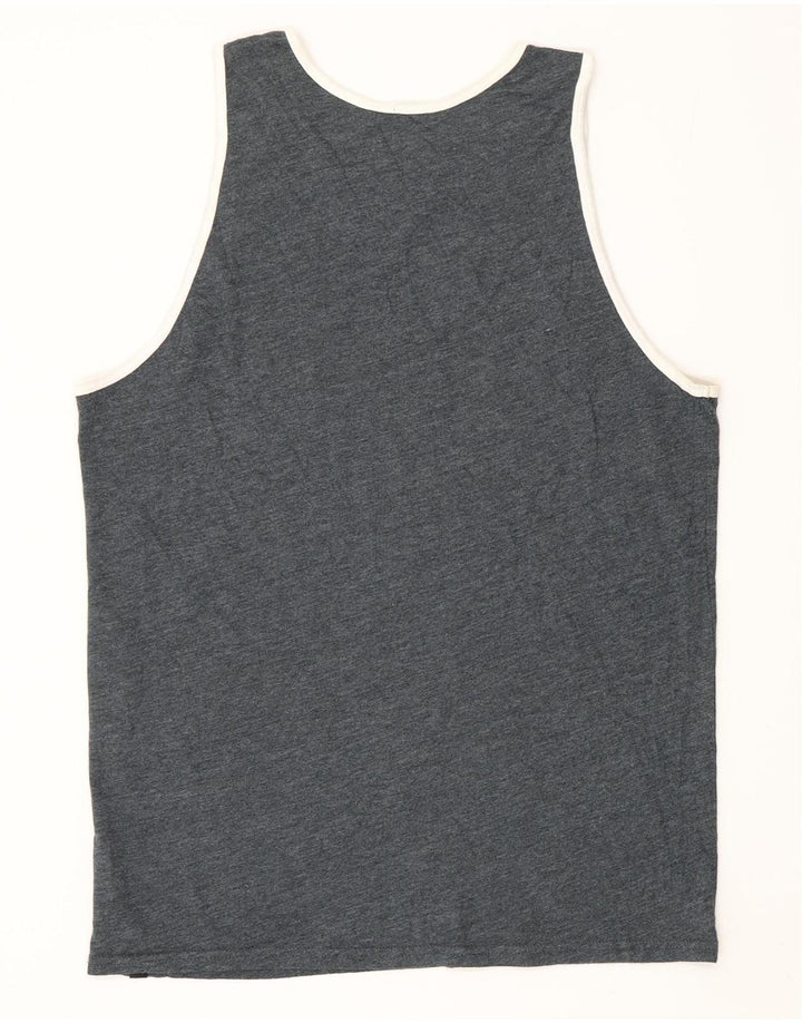 HURLEY Mens Premium Fit Graphic Vest Top Small Grey Flecked Cotton