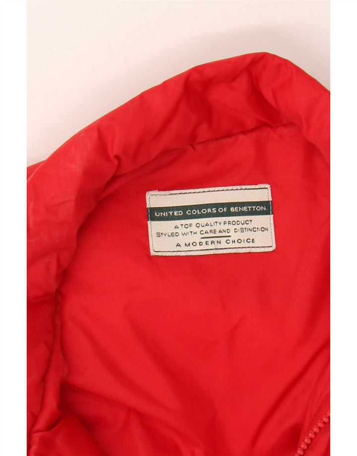 BENETTON Womens Padded Gilet IT 42 Medium Red Polyamide Vintage Benetton and Second-Hand Benetton from Messina Hembry 