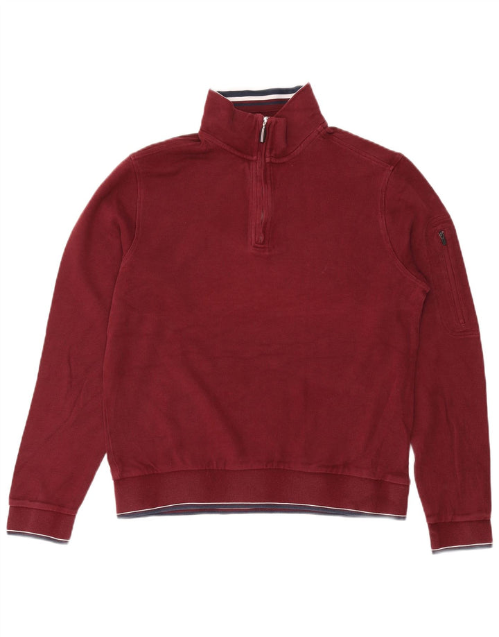 Marks & Spencer Mens Blue Harbour Sweatshirt Jumper Medium Burgundy