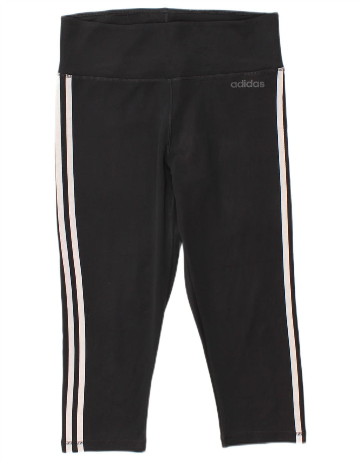 Adidas Womens Climalite Capri Leggings UK 12/14 Medium  Black Polyester